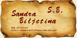 Sandra Biljetina vizit kartica